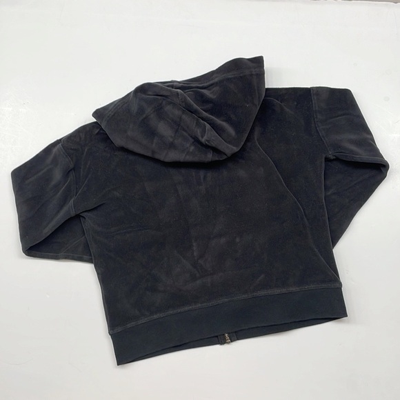 Aeropostale black velour zip up jacket with hood - Picture 2 of 5